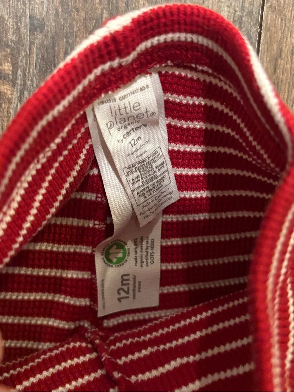 Carter's Red and White Striped Two-Piece Pajama Set